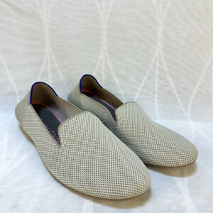 Rothy's The Loafer Linen Double Stitch Beige Women's Size 11 Slip On Shoes EUC